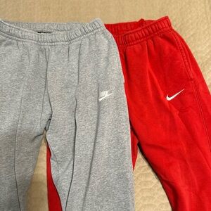 Nike Kids Gray and Red Joggers